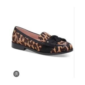 NEW Kate Spade Women's Leandra Leopard Calf Hair Slip On Loafers Size 5.5B